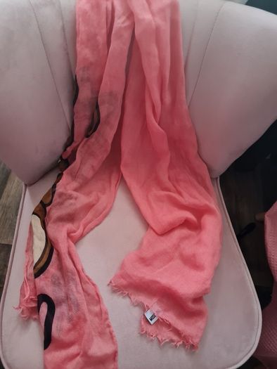 Pink moschino scarf