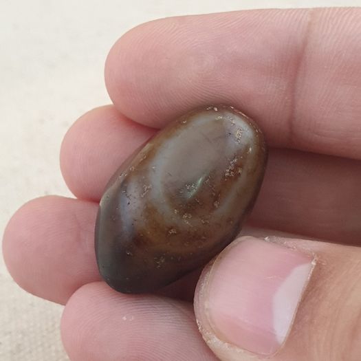 Antique Style Vintage Crystalize Eyes Suliemani Agate Bead Amulet
