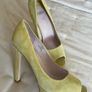 Faith Lime Green Suede open toe platform shoes Image 2
