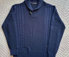 Wool sweater in navy blue (L)