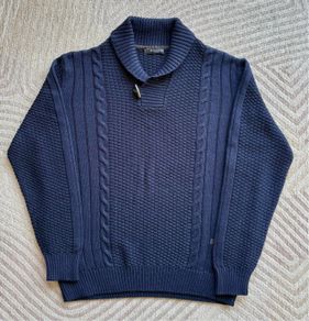 Wool sweater in navy blue (L)
