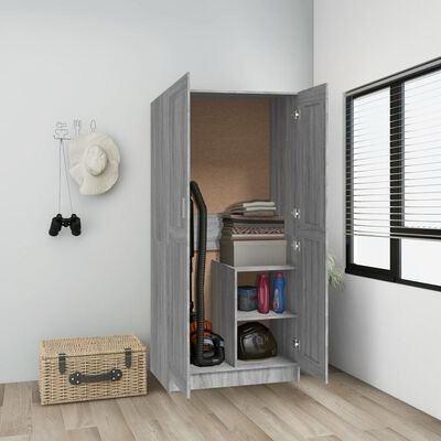 NEW SALE | Wardrobe Grey Sonoma 82.5x51.5x180 cm Engineered Wood
