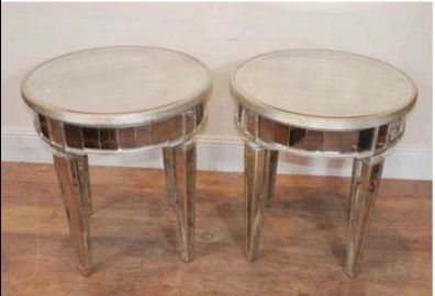 Pair of Art deco mirrored side tables