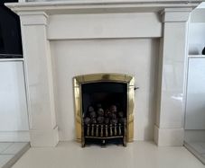 Stone Fireplace Surround, Hearth and Flavel Caress Gas Fire Complete Set