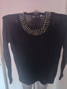 Black Atmosphere knitted studded jumper size UK12 EU40 Postage included