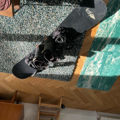 snowboard and boots
