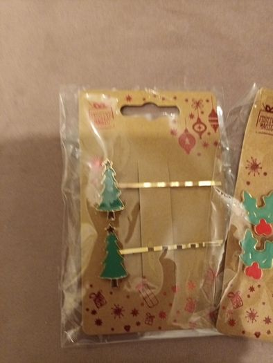 3 x christmas hair slides