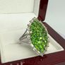 Silver Chrome Diopside & White Topaz Halo Ring Image 3