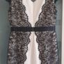 REISS ivory and black lace dress Sz 12 Image 9