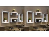 Wall Cube Shelves 8 pcs White