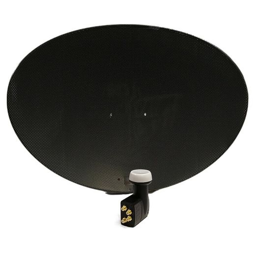 Sky Satellite Dish Zone 2 For Sky Hd Freesat Free To Air Black Mesh + Quad Lnb
