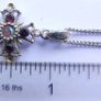 Vintage Silver Plated Cross With Multi-Color Stones Necklace length 20" Image 10