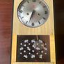 Vintage Mechanical wall clock with key, mid century retro wooden chime clock Antique wall decor Collectible Timepiece Image 3