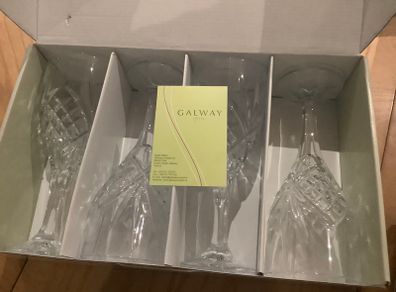 4 Galway Crystal Wine Goblets