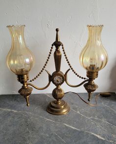 Vintage french brass table lamp