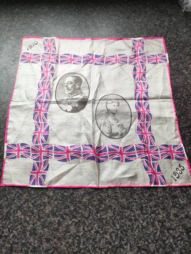 George V and Queen Mary Jubilee Silk Hankerchief