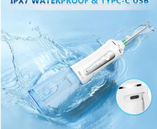 Water Flosser Professional Cordless Dental Oral Irrigator - 300ML Portable and Rechargeable IPX7 Waterproof 3 Modes Water Flosser with Cleanable Water Tank for Home and Travel, Braces & Bridges Care