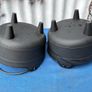 Matching pair of black pot oven style flower pots Image 5