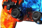 Wireless Controller for PS-4, Game Controller for PS-4/Pro/Slim/PC, Bluetooth Gamepad Joystick with Dual Vibration Touch Panel,Upgraded Six-Axis Sensor, 3.5mm Audio Jack (FIRE/ICE)
