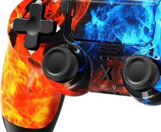 Wireless Controller for PS-4, Game Controller for PS-4/Pro/Slim/PC, Bluetooth Gamepad Joystick with Dual Vibration Touch Panel,Upgraded Six-Axis Sensor, 3.5mm Audio Jack (FIRE/ICE)