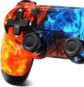 Wireless Controller for PS-4, Game Controller for PS-4/Pro/Slim/PC, Bluetooth Gamepad Joystick with Dual Vibration Touch Panel,Upgraded Six-Axis Sensor, 3.5mm Audio Jack (FIRE/ICE)