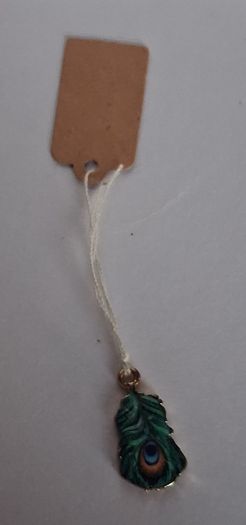 Mini Micro Peacock Feather Charm
