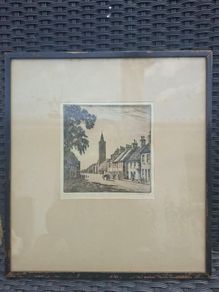 Original Antique Hand-Signed St. Andrews framed Etching under glass by Scottish artist Malcolm Patterson (c1910-1920)