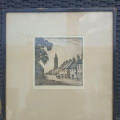 Original Antique Hand-Signed St. Andrews framed Etching under glass by Scottish artist Malcolm Patterson (c1910-1920)
