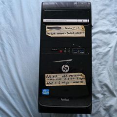 HP TOWER COMPUTER w/ keyboard + basic webcam