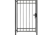 Fence  Gate with Arched Top Steel 100x250 cm Black