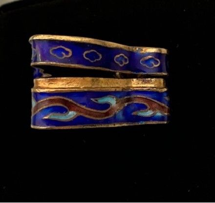 Mid Century Chinese Cloisonne Enamel Butterfly Trinket Box