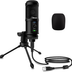 USB Microphone Metal Computer Condenser PC Mic for Gaming Podcasting Streaming Recording Voiceover YouTube Skype Twitch Zoom Cardioid with Tripod Compatible with Desktop Laptop Windows