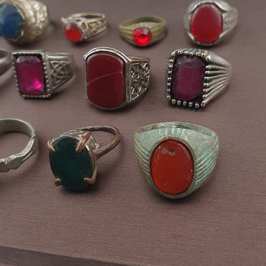 Collectible Antique Brass Rings 15 Mixed Vintage Handmade Designs