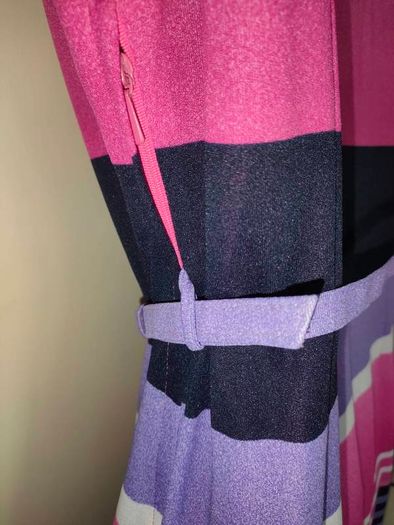 Vintage 70s pink striped A-line dress size S/M Postage included