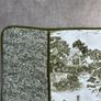 Handmade Olive Green and Cream Toile Cushion Covers Pair 20 x 20 Inches Image 5