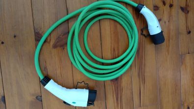 Type 1 to Type 2 EV charging cable -5-metre -green