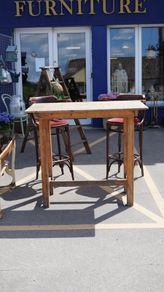 Vintage Rustic Pine Bar Table