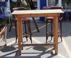 Vintage Rustic Pine Bar Table