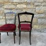 Pair of Late Victorian Ebonised Inlaid Chairs. Image 8