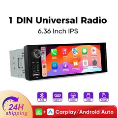 1 Din Carplay Android Auto Universal Car Radio 1 Din HD IPS Touch Screen Car Multimedia Rear Camera MIC USB Type C 1DIN Car Stereo BT 5.0