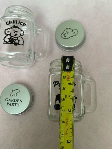 mini mason glass style glasses NEW