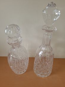 2 x Waterford Glass  Crystal Vintage Decanters with Stoppers