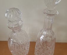 2 x Waterford Glass  Crystal Vintage Decanters with Stoppers