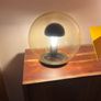 Modern Smoked Glass Table Lamp with Additional Mirrored Bulb Image 2