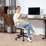Office Chair Height-Adjustable Desk Chair with Casters, Diamond Quilting 52 x 53 x 80-90 cm White Image 3