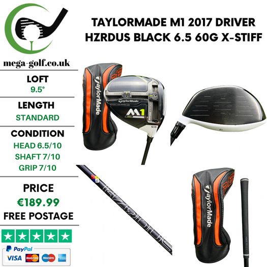 Taylormade M1 2017 Driver / 9.5 Degree / Hzrdus Black 6.5 60G X-Stiff