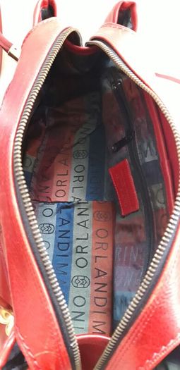 Marino Orlandi Genuine Italian Cherry Red Leather Shoulder/Hand Bag