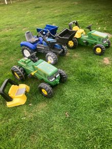 kids tractors and a trailer