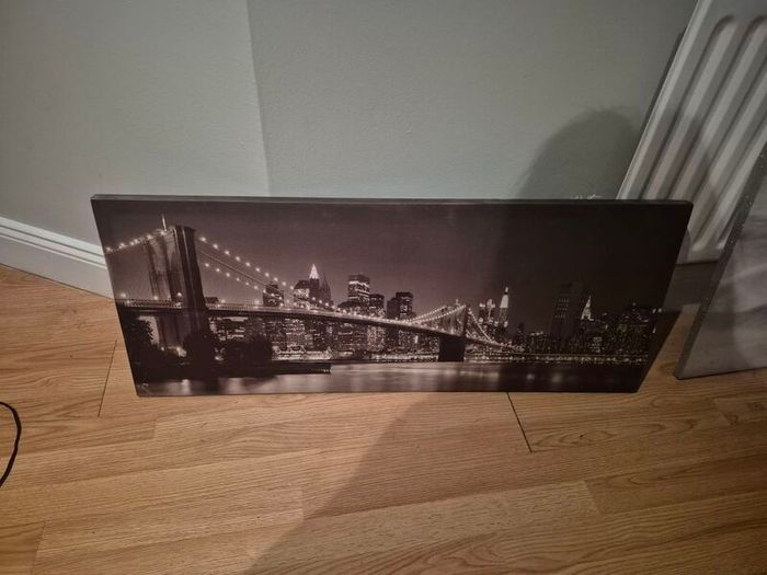 Brooklyn Bridge B+W Canvas Picture