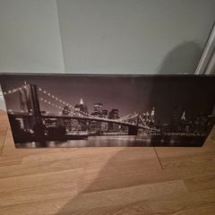 Brooklyn Bridge B+W Canvas Picture